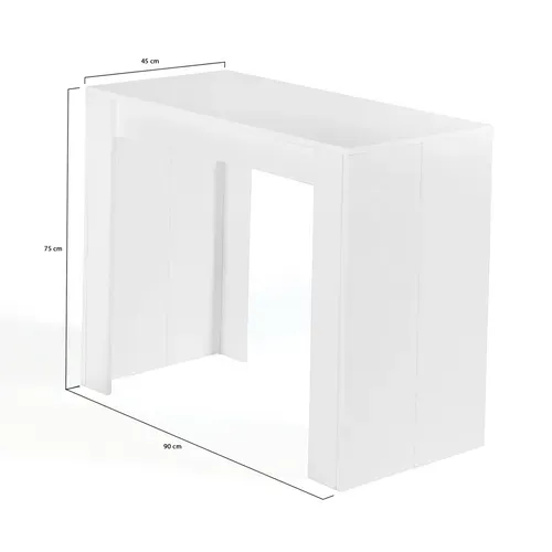 Table Console Extensible Orlando 6 Personnes 140 Cm Bois Blanc