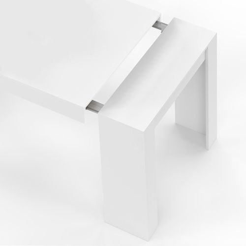 Table Console Extensible Orlando 6 Personnes 140 Cm Bois Blanc