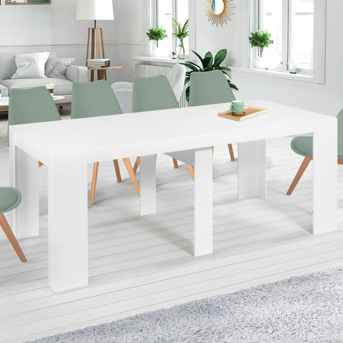 Table Console Extensible Orlando 10 Personnes 235 Cm Bois Blanc