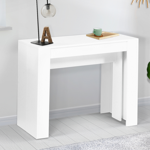 Table Console Extensible Orlando 10 Personnes 235 Cm Bois Blanc