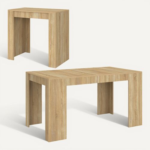 Table Console Extensible Orlando 6 Personnes 140 Cm Bois Façon Hêtre