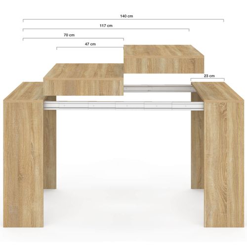 Table Console Extensible Orlando 6 Personnes 140 Cm Bois Façon Hêtre