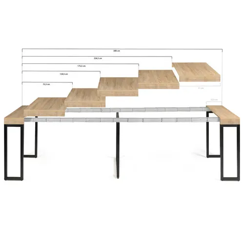 Table Console Extensible Toronto 14 Personnes 300 Cm Design Industriel