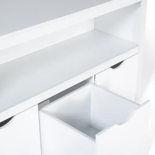 Meuble De Rangement Enfant Mana En Bois Blanc 3 Tiroirs Cubes Sur Roulettes