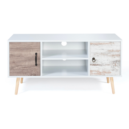 Meuble TV 113 Cm Scandinave Bahia 2 Portes