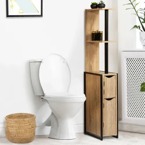 Meuble Wc 2 Portes Detroit Avec étagères Design Industriel