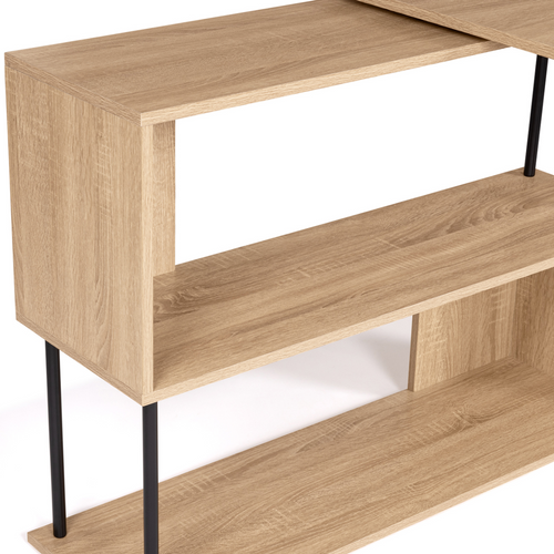 Bureau D'angle Rotatif 180° Detroit étagère Forme S Design Industriel