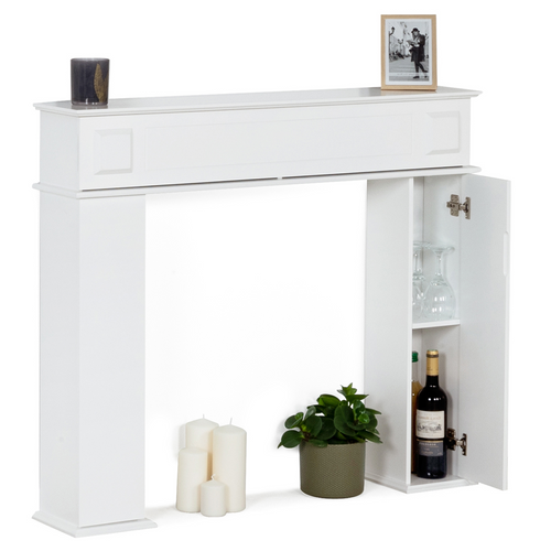 Console Manteau De Cheminée Décorative Avec Rangements