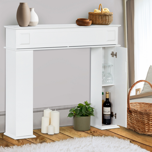 Console Manteau De Cheminée Décorative Avec Rangements