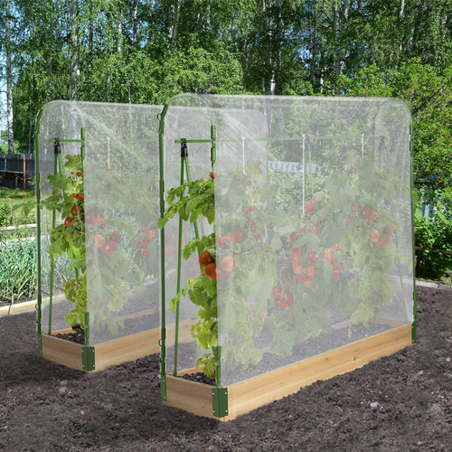 Duo Serres à Tomates Modulables Spéciales Croissance Kit Complet Bâche + Support