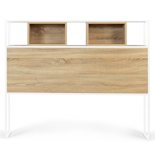 Tête De Lit Sur Pied Detroit 145 Cm Bois Et Métal Blanc Design Industriel