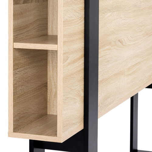 Tête De Lit Sur Pied Phoenix 160 Cm Avec Rangements Bois Et Noir