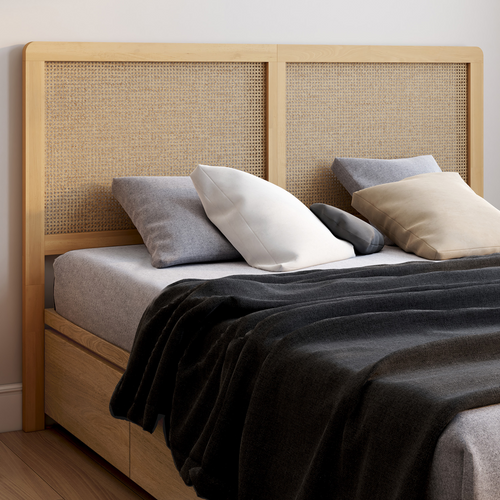 Tête De Lit Sur Pied Edhen 160 Cm Cannage Et Bois