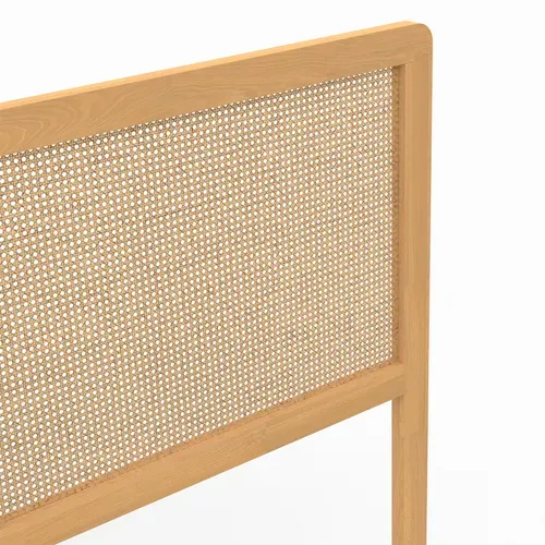 Tête De Lit Sur Pied Edhen 160 Cm Cannage Et Bois