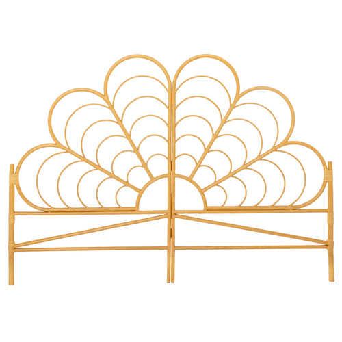 Tête De Lit Sur Pied Ivy 160 Cm Effet Rotin En Forme De Fleur