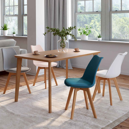 Lot De 4 Chaises Scandinaves Sara Mix Color Pastel Rose, Blanc, Gris Clair, Bleu