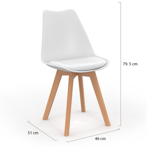 Lot De 4 Chaises Scandinaves Sara Mix Color Pastel Rose, Blanc, Gris Clair, Bleu