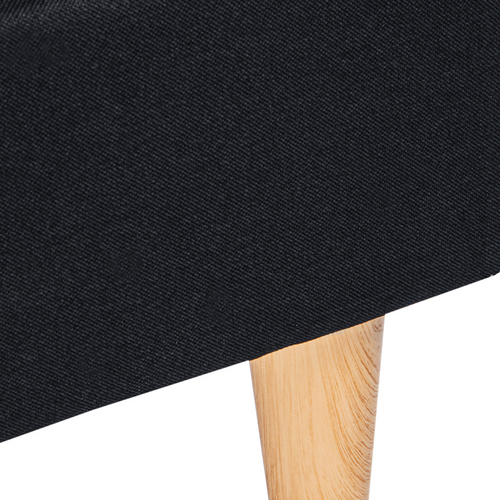 Lit Double Scandinave Balta Avec Tête De Lit Et Sommier 140 X 190 Cm Tissu Noir