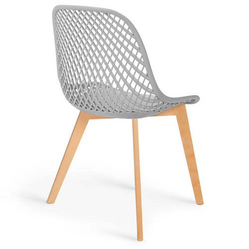 Lot De 6 Chaises Mandy Mix Color Blanc, Gris Clair, Bleu Canard X2, Gris Foncé X2