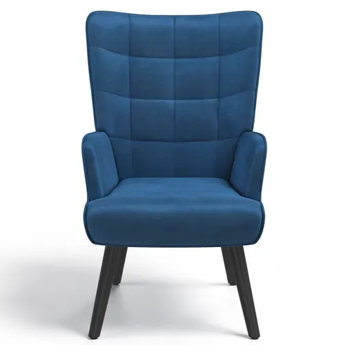 Fauteuil Scandinave Ania En Velours Bleu