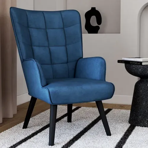 Fauteuil Scandinave Ania En Velours Bleu