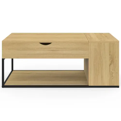Table Basse Plateau Relevable Rectangulaire Detroit Avec Coffre Design Industriel