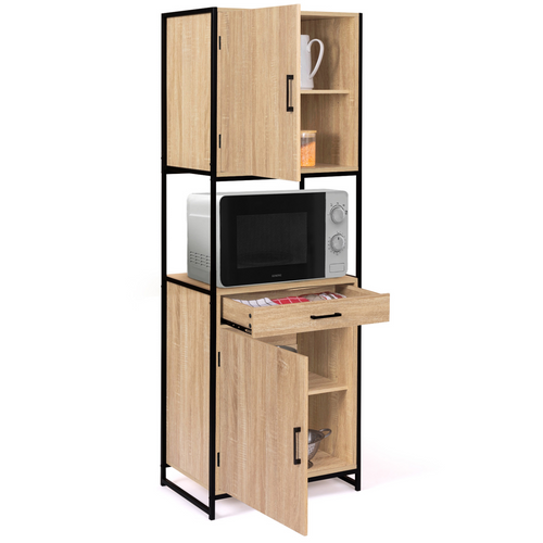 Buffet De Cuisine 60 Cm Detroit Meuble 2 Portes Design Industriel + Tiroir