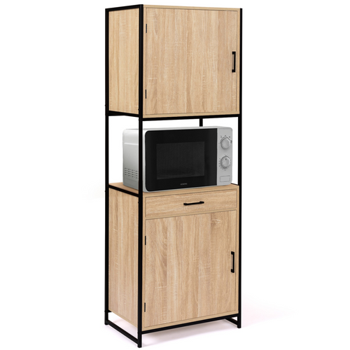 Buffet De Cuisine 60 Cm Detroit Meuble 2 Portes Design Industriel + Tiroir