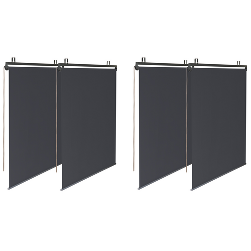 Pergola édition Spéciale Toit Rétractable 3x3 M Et 4 Stores Gris Anthracite