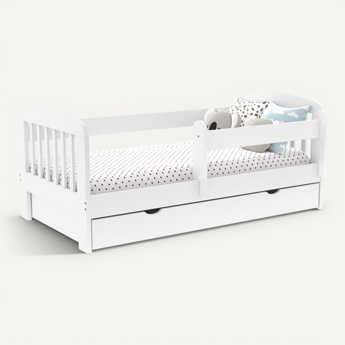 Lit Enfant 80 X 160 Cm Lilia 1 Tiroir De Rangement Avec Sommier Et Barrières