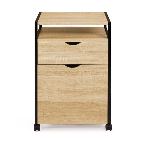 Caisson De Bureau Support Imprimante Detroit 2 Tiroirs Design Industriel