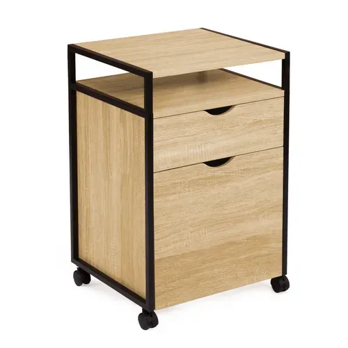 Caisson De Bureau Support Imprimante Detroit 2 Tiroirs Design Industriel
