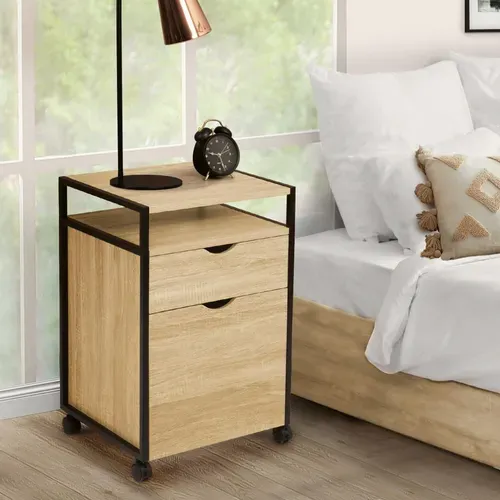 Caisson De Bureau Support Imprimante Detroit 2 Tiroirs Design Industriel