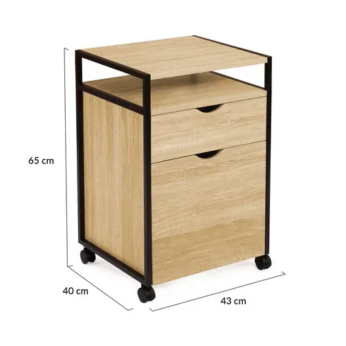 Caisson De Bureau Support Imprimante Detroit 2 Tiroirs Design Industriel