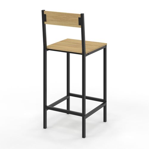 Lot De 4 Tabourets De Bar Detroit Avec Dossier Chaise De Cuisine Design Industriel