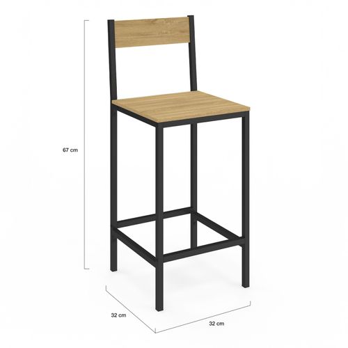 Lot De 4 Tabourets De Bar Detroit Avec Dossier Chaise De Cuisine Design Industriel