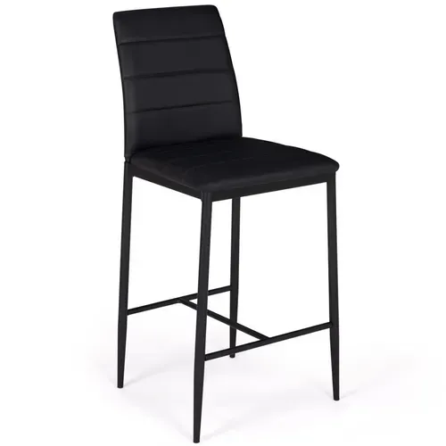 Lot De 4 Tabourets Romane En Pvc Noir Design Contemporain Chaises De Bar Rembourrées