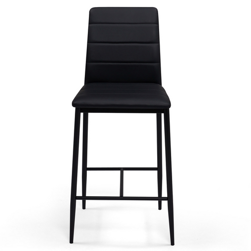 Lot De 4 Tabourets Romane En Pvc Noir Design Contemporain Chaises De Bar Rembourrées