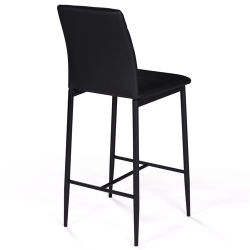Lot De 4 Tabourets Romane En Pvc Noir Design Contemporain Chaises De Bar Rembourrées