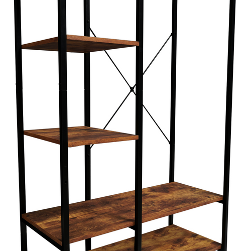 Dressing Penderie Étagères L. 90 Cm Hawkins Bois Foncé Design Industriel