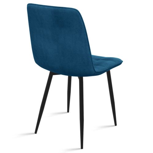 Lot De 6 Chaises Mila En Velours Bleu Pour Salle à Manger