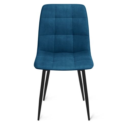 Lot De 6 Chaises Mila En Velours Bleu Pour Salle à Manger