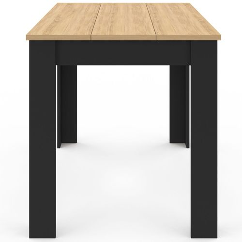 Table à Manger ROZY 6 Personnes - Plateau 110x70cm En Hêtre, Pieds Noirs - Design Moderne Pour Cuisine Ou Salle à Manger