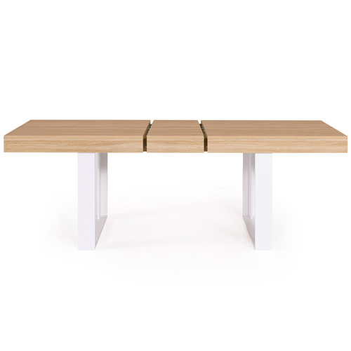 Table à Manger Extensible Rectangle Phoenix 4-8 Personnes Bois Et Blanc 160-200 Cm