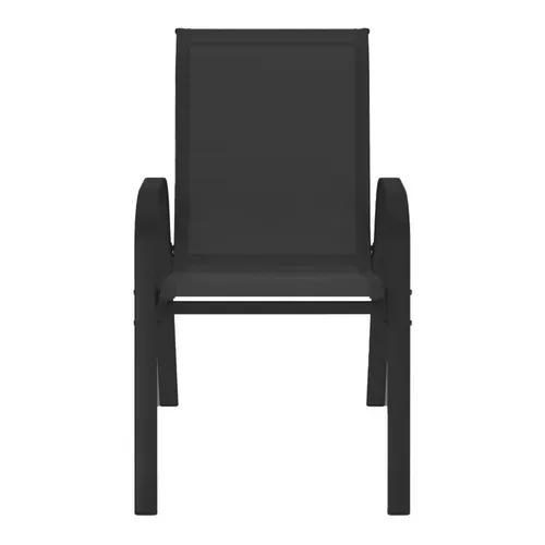 Lot De 6 Chaises De Jardin Lyma Métal Et Textilène Empilables Noires