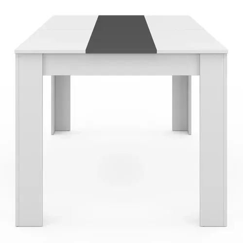 Ensemble Table à Manger Georgia 140 Cm Blanche Et Grise Et 6 Chaises Romane Grises