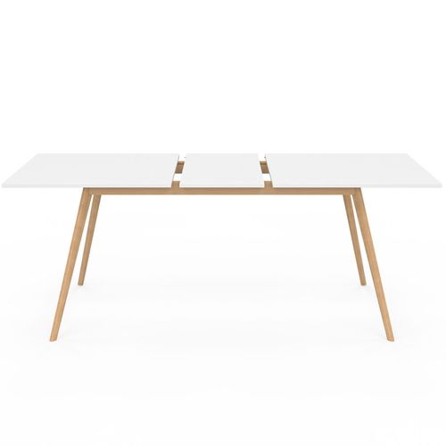 Ensemble Table à Manger Extensible Inga 160-200 Cm Et 6 Chaises Sara Blanches Design Scandinave