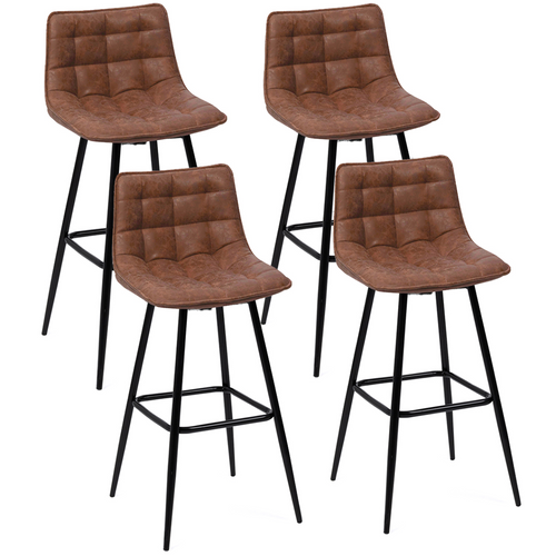 Lot De 4 Tabourets De Bar Mady Marron Vintage