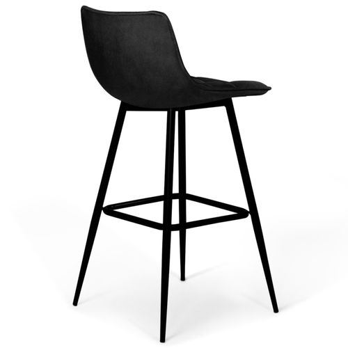 Lot De 4 Tabourets De Bar Mady En Velours Noir