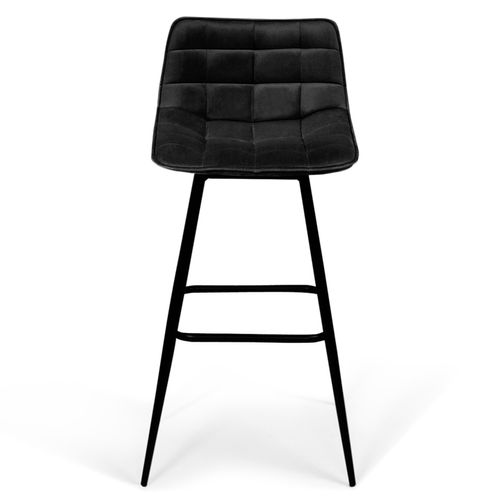 Lot De 4 Tabourets De Bar Mady En Velours Noir